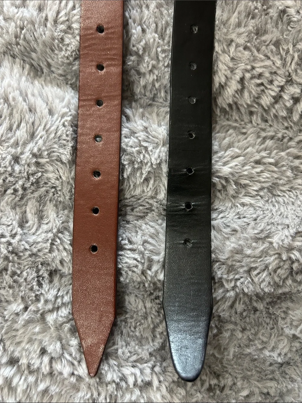 32” Kids Non Leather Belt Set of 2- Black & Brown Classic Buckle  1” wide